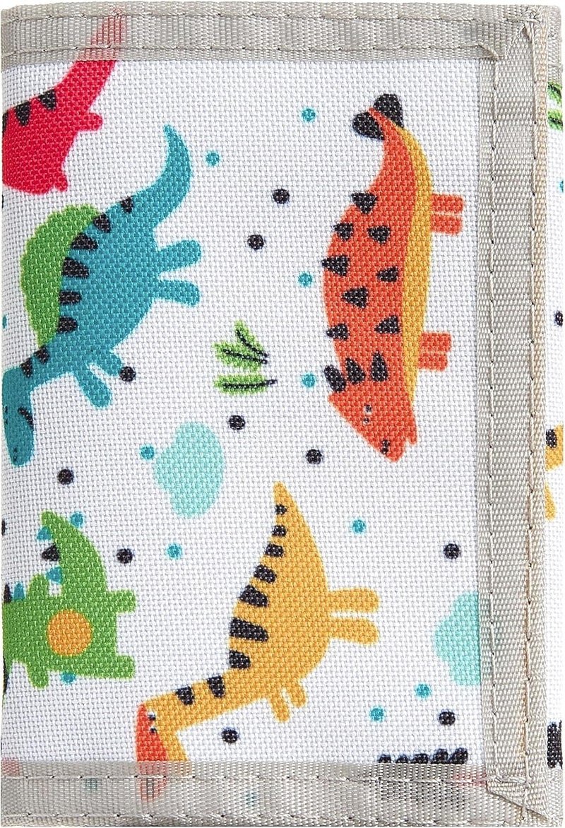 Nitort Wallet, Canvas Outdoor Sports Wallets for Kid, Lovely Wallet with Zipper for Kids- Front Pocket Wallet with Magic Sticker for Children Dinosaur 01 - Image 1